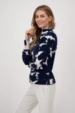 Monari Strickjacke Größe 44, Farbe: 706 Night Sky Gemustert -DIDRIKSONS Verkäufe f35b396849aeaf17f77dc54b56bf7717