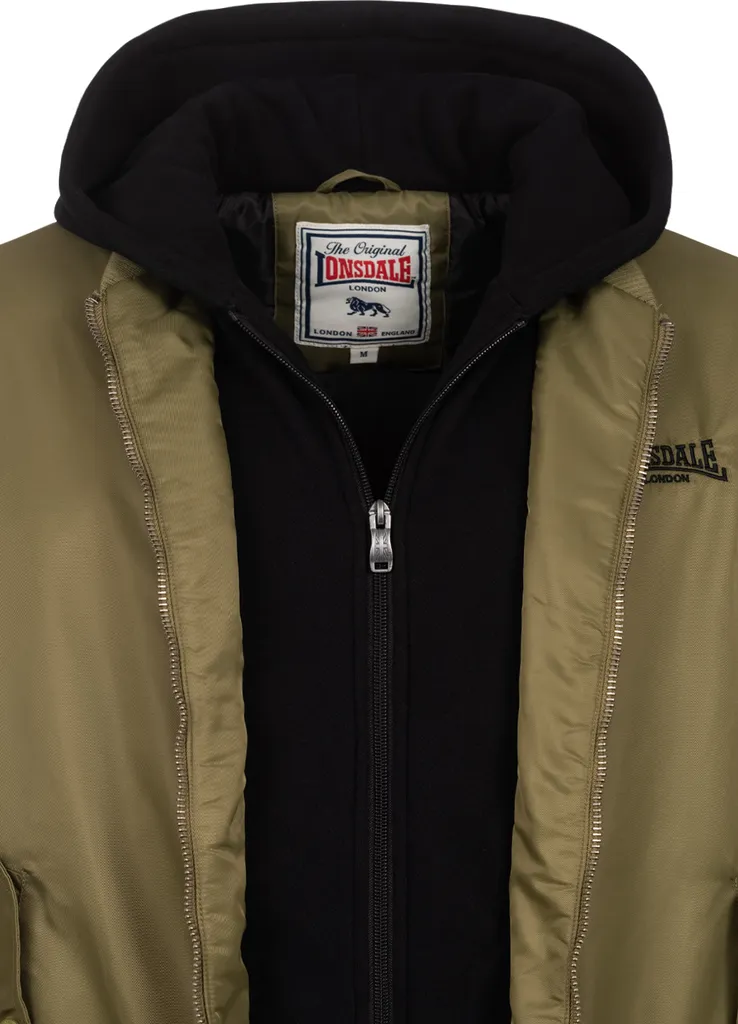 Herren Jacke Mit Kapuze Normale Passform BALLINDEAN Olive/Black L Lonsdale 5 Herren Jacke Mit Kapuze Normale Passform BALLINDEAN Olive/Black L Lonsdale – Bild 3