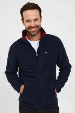 FQ1924 FQBror Herren Fleecejacke Sweatjacke Jacke Mit Stehkragen Regular Fit